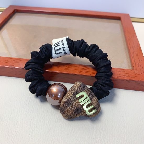 Miu Miu Heart Shape Logo Hair Elastic Band
