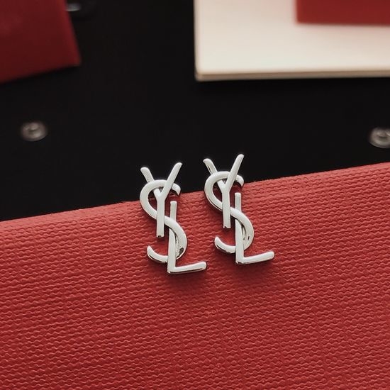 Yves Saint Laurent YSL Mini Polished Stud Earrings Brass Material