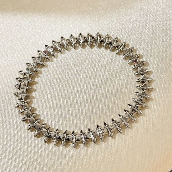 Valentino Rivet Bullet Smooth Silver Bracelet