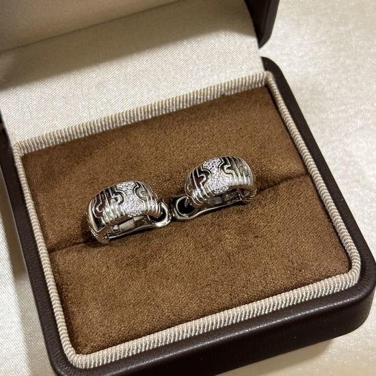Bottega Veneta BV Geometric Half Diamond Clip Earrings