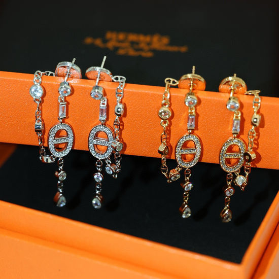 Hermes Full Diamond Pig Nose Stud Earrings