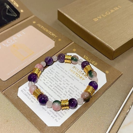 Bvlgari Natural Amethyst Bracelet Elegant Jewelry