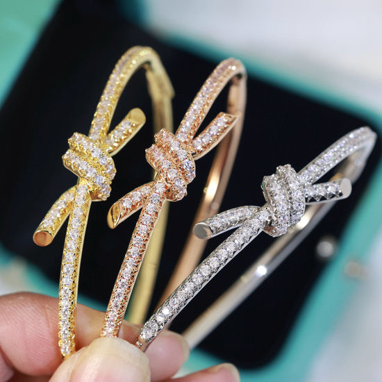 Tiffany & Co. Knot Design Gold Plated Bangle Bracelet