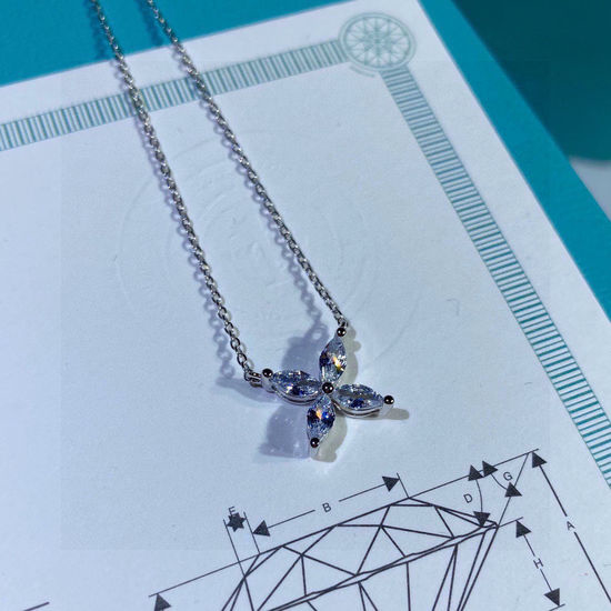 Tiffany & Co. Snowflake Marquise Cut Zirconia Pendant Necklace