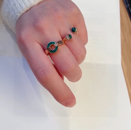 Bvlgari Turquoise Diamond Disc Ring Handcrafted