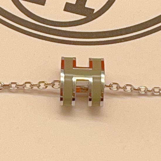 Hermes Dark Blue Enamel Mini Necklace