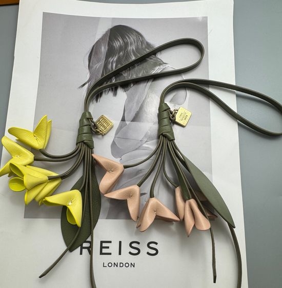Miu Miu Flower Leaf Leather Bag Pendant