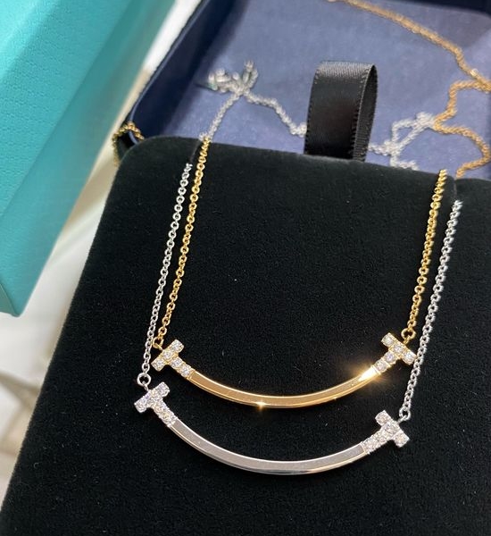 Tiffany & Co. Smile Pendant Necklace Thick Gold Plated