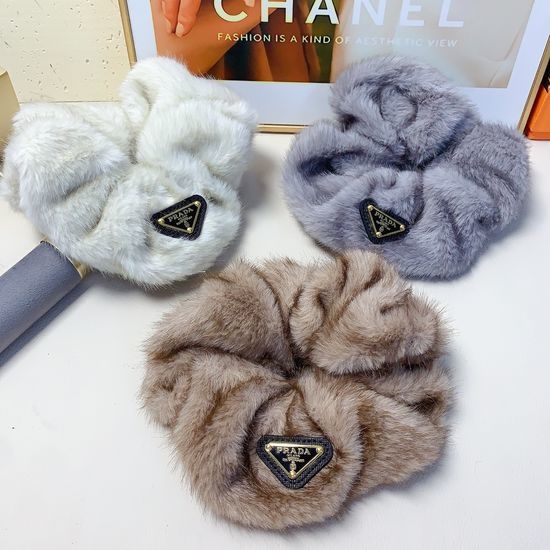 Prada Faux Fur Hair Scrunchie