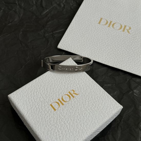 Christian Dior CD Elegant Brass Bangle with Timeless Design