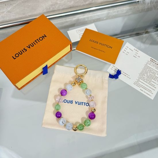 Louis Vuitton LV Green Beaded Decorative Bag Pendant Accessory