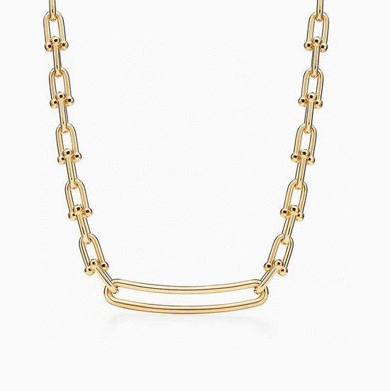 Tiffany & Co. Three Tone Metal Link Chain Necklace