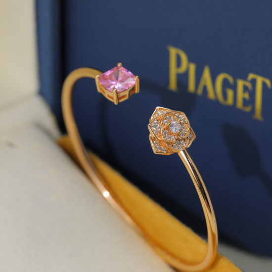Piaget Sterling Silver Ruby Rose Bangle
