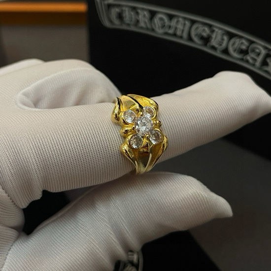 Chrome Hearts Vintage Cross Inlaid Stone Ring
