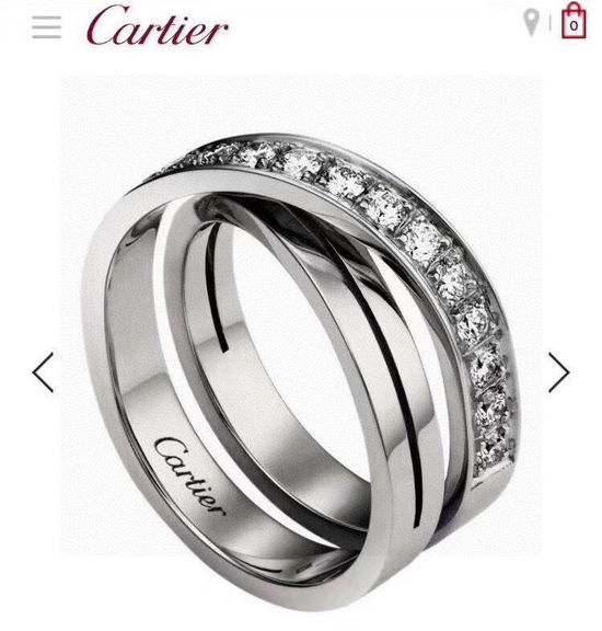 Cartier Cross Design Diamond Ring