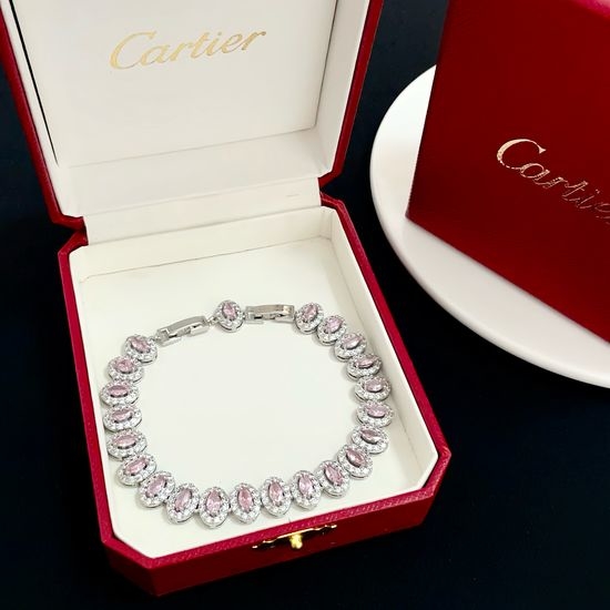Cartier Pink Diamond Inlaid Gold Bracelet Jewelry