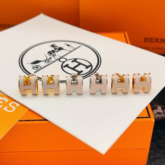 Hermes Enamel Stud Earrings