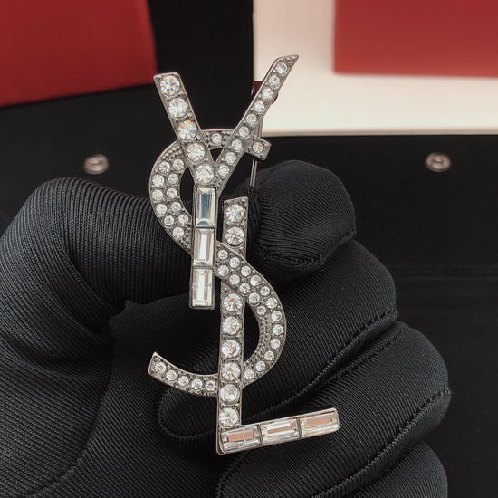 Yves Saint Laurent YSL Black Square Diamond Brooch