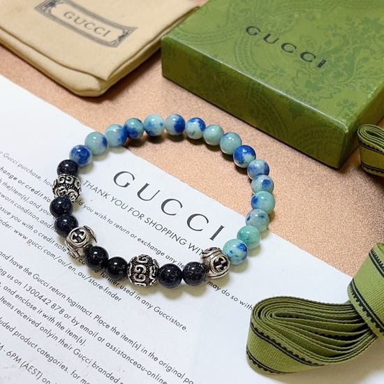 Gucci Agate Beaded Bracelet Retro Crafted Jewelry