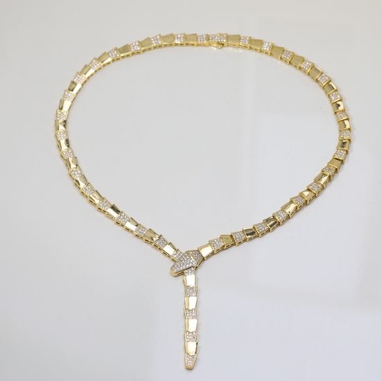 Bvlgari Snake Shape Necklace Inlaid Diamond Jewelry