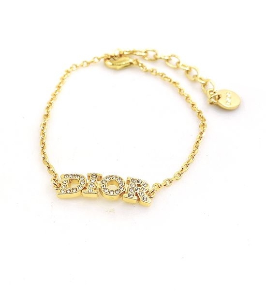 Christian Dior CD Full Rhinestone Letter Bracelet Premium Quality