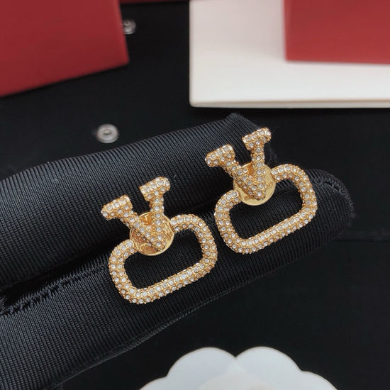 Valentino Full Crystal Embellished Stud Earrings