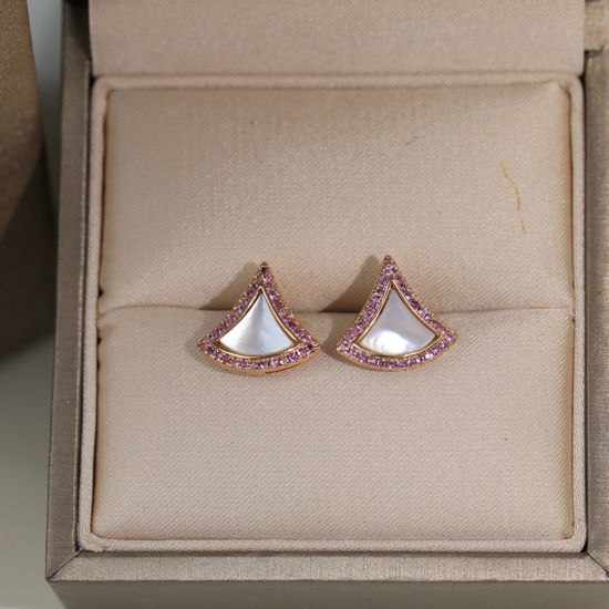 Bvlgari Red Agate Rose Gold Fan Earrings