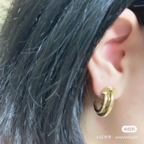 Loewe Moon Shape Delicate Stud Earrings