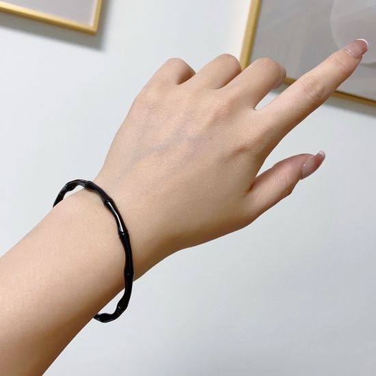Gucci Bamboo Shape Pure Silver Bangle Jewelry