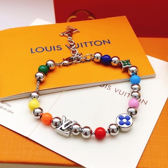 Louis Vuitton LV Pearl Colorful Bracelet Brass Material