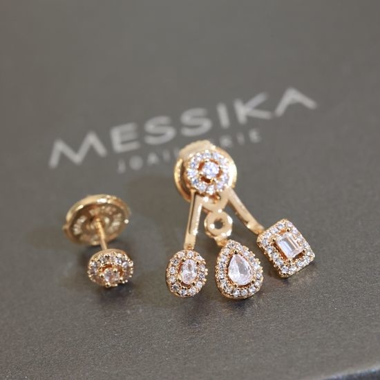 Messika Asymmetric Logo Pure Silver Earrings