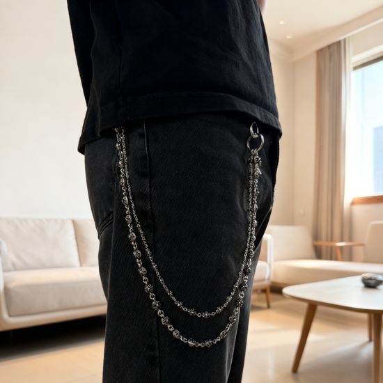 Chrome Hearts Cross Flower Double Buckle Chain Charm