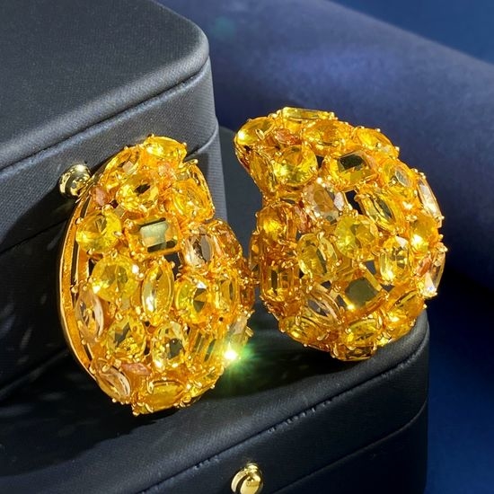 Swarovski Irregular Crystal Clip On Earrings
