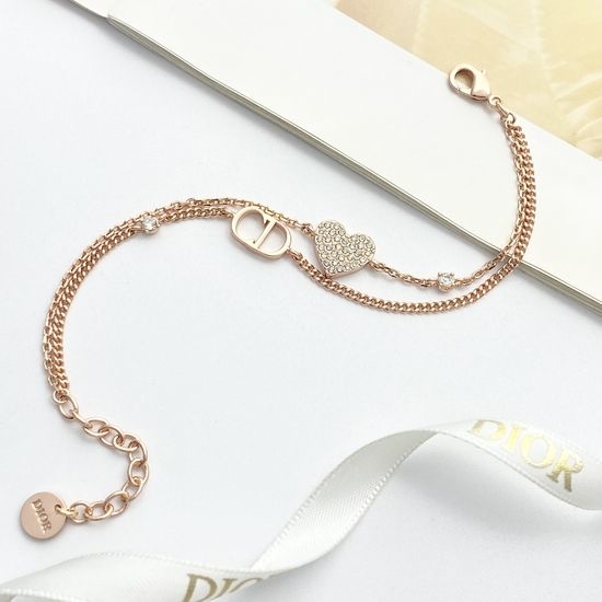 Christian Dior CD Diamond Double Layer Elegant Bracelet