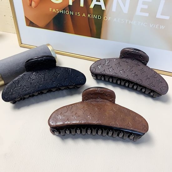Louis Vuitton LV Embossed Leather Hair Claw Clip