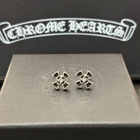 Chrome Hearts Vintage Antique Silver Stud Earrings
