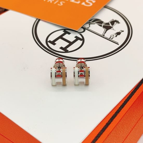 Hermes Two-tone H-shaped Mini Stud Earrings
