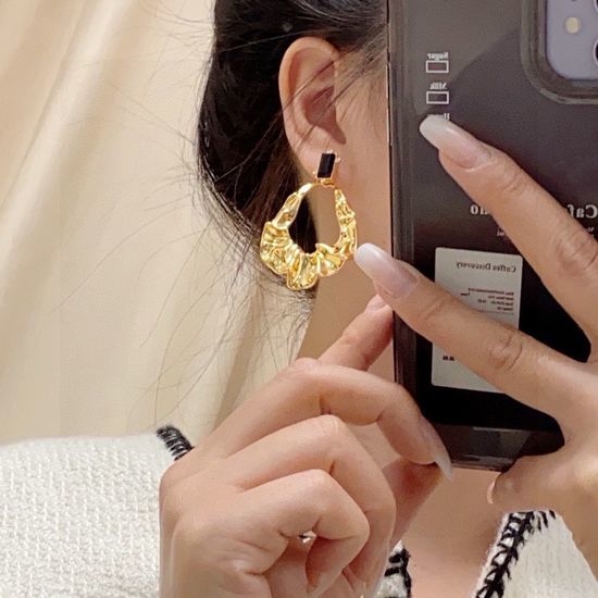 Celine Vintage Gold Tone Stud Earrings Elegant