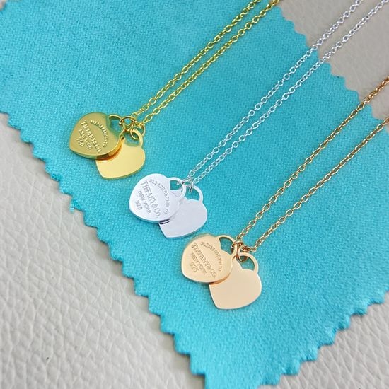Tiffany & Co. Double Heart Pendant Necklace