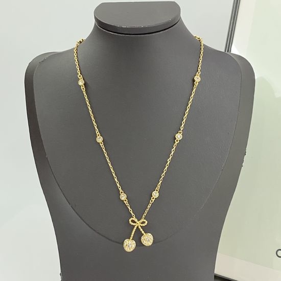 Valentino Crystal Cherry Necklace Full Diamond Chain