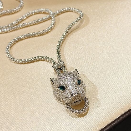 Cartier Full Diamond Leopard Pendant Necklace