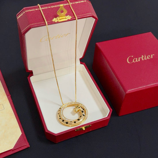 Cartier Diamond Inlaid Panther Necklace Classic Jewelry