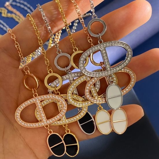 Hermes Diamond Tassel Pendant Necklace