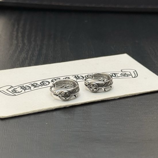 Chrome Hearts Vintage Engraved Pattern Drop Earrings