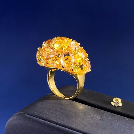 Swarovski Cut Crystal Water Drop Brass Ring