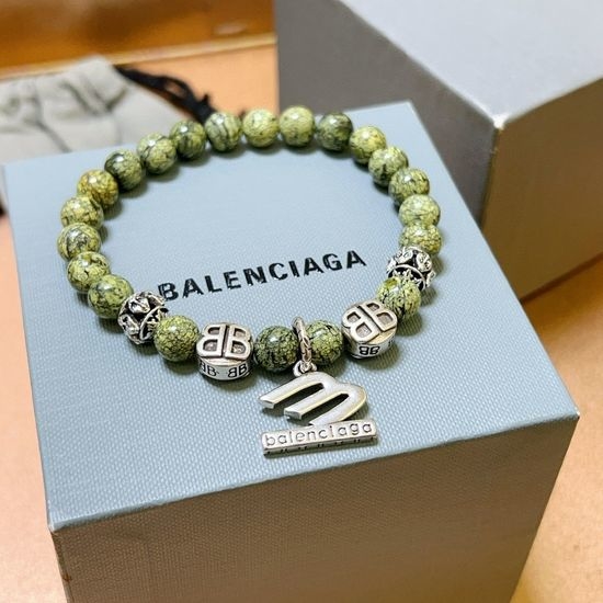 Balenciaga Vintage Natural Stone Beaded Bracelet