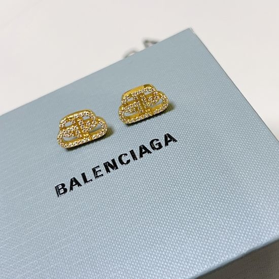 Balenciaga Minimalist Double Letter Stud Earrings
