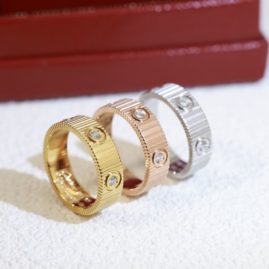 Cartier Polished CNC Engraved Plain Band Ring