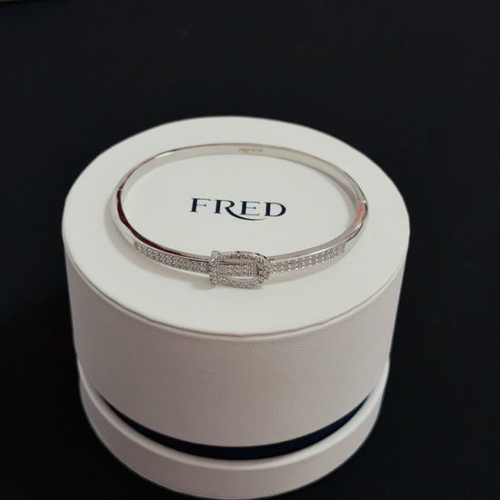 Fred Full Diamond Horseshoe Buckle Bangle