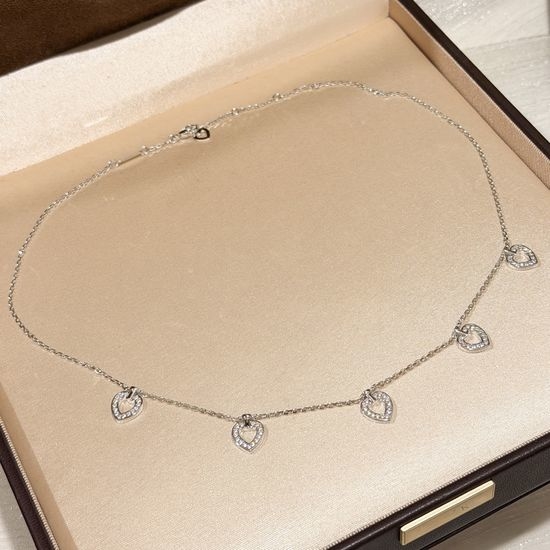 Fendi Exclusive Five-Heart Full Diamond Necklace